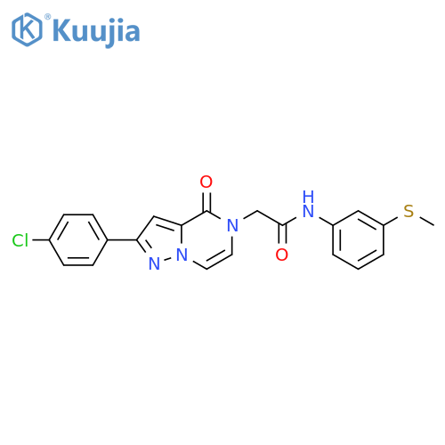 2-2-(4-chlorophenyl)-4-oxo-4H,5H-pyrazolo1,5-apyrazin-5-yl-N-3-(methylsulfanyl)phenylacetamide structure