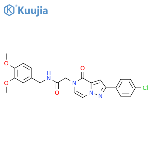 2-2-(4-chlorophenyl)-4-oxo-4H,5H-pyrazolo1,5-apyrazin-5-yl-N-(3,4-dimethoxyphenyl)methylacetamide structure