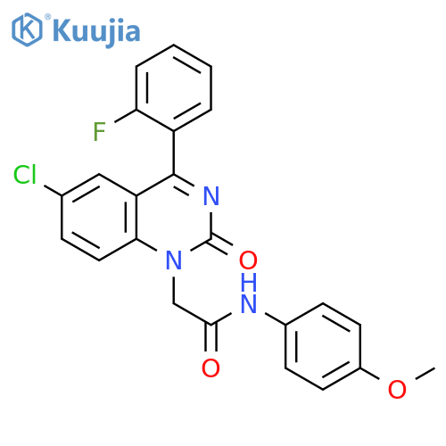 2-6-chloro-4-(2-fluorophenyl)-2-oxo-1,2-dihydroquinazolin-1-yl-N-(4-methoxyphenyl)acetamide structure