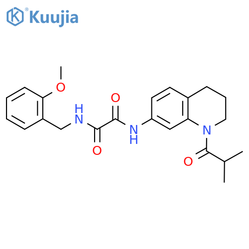 N'-(2-methoxyphenyl)methyl-N-1-(2-methylpropanoyl)-1,2,3,4-tetrahydroquinolin-7-ylethanediamide structure