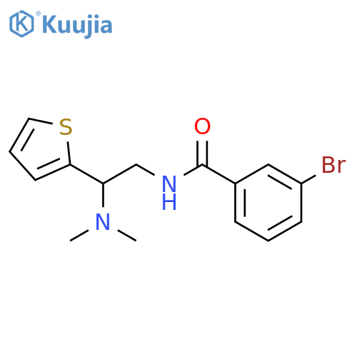 3-bromo-N-2-(dimethylamino)-2-(thiophen-2-yl)ethylbenzamide structure