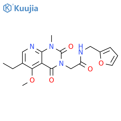 2-{6-ethyl-5-methoxy-1-methyl-2,4-dioxo-1H,2H,3H,4H-pyrido2,3-dpyrimidin-3-yl}-N-(furan-2-yl)methylacetamide structure