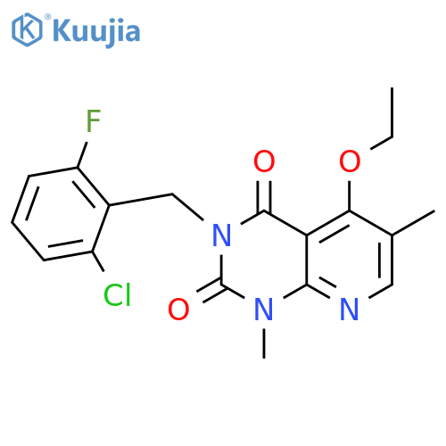 3-(2-chloro-6-fluorophenyl)methyl-5-ethoxy-1,6-dimethyl-1H,2H,3H,4H-pyrido2,3-dpyrimidine-2,4-dione structure