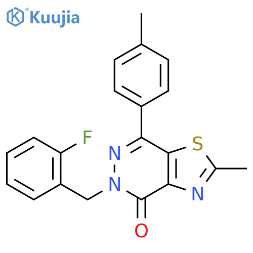5-(2-fluorophenyl)methyl-2-methyl-7-(4-methylphenyl)-4H,5H-1,3thiazolo4,5-dpyridazin-4-one structure