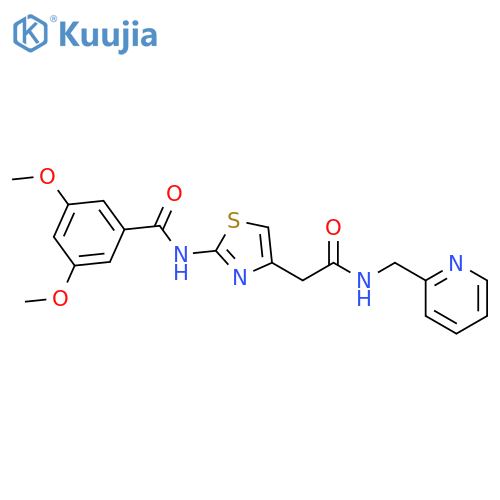 3,5-dimethoxy-N-4-({(pyridin-2-yl)methylcarbamoyl}methyl)-1,3-thiazol-2-ylbenzamide structure