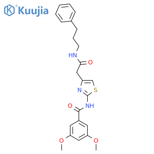 3,5-dimethoxy-N-(4-{(3-phenylpropyl)carbamoylmethyl}-1,3-thiazol-2-yl)benzamide structure