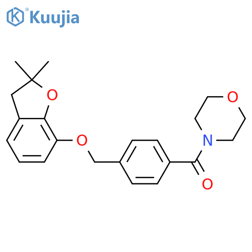 4-(4-{(2,2-dimethyl-2,3-dihydro-1-benzofuran-7-yl)oxymethyl}benzoyl)morpholine structure