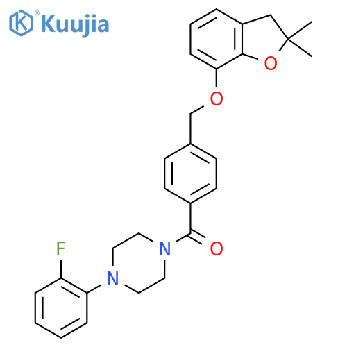 1-(4-{(2,2-dimethyl-2,3-dihydro-1-benzofuran-7-yl)oxymethyl}benzoyl)-4-(2-fluorophenyl)piperazine structure