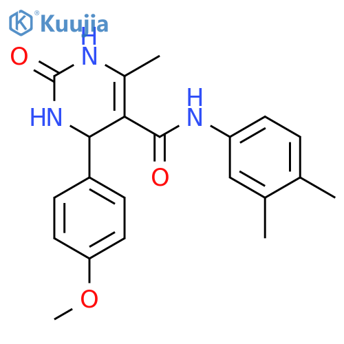 N-(3,4-dimethylphenyl)-4-(4-methoxyphenyl)-6-methyl-2-oxo-1,2,3,4-tetrahydropyrimidine-5-carboxamide structure
