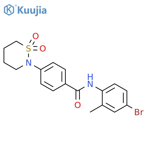 N-(4-bromo-2-methylphenyl)-4-(1,1-dioxo-1lambda6,2-thiazinan-2-yl)benzamide structure
