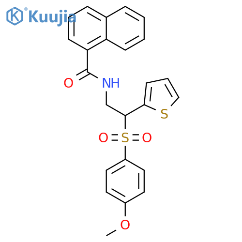 N-2-(4-methoxybenzenesulfonyl)-2-(thiophen-2-yl)ethylnaphthalene-1-carboxamide structure