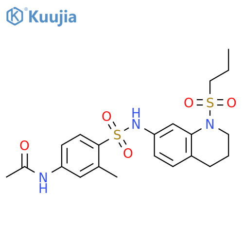 N-(3-methyl-4-{1-(propane-1-sulfonyl)-1,2,3,4-tetrahydroquinolin-7-ylsulfamoyl}phenyl)acetamide structure