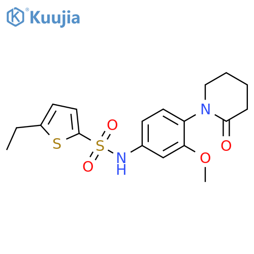 5-ethyl-N-3-methoxy-4-(2-oxopiperidin-1-yl)phenylthiophene-2-sulfonamide structure