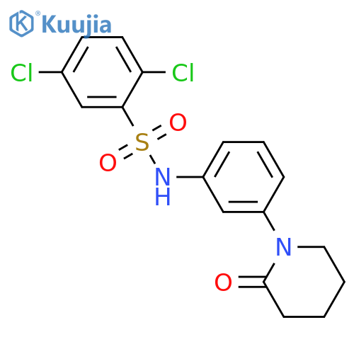 2,5-dichloro-N-3-(2-oxopiperidin-1-yl)phenylbenzene-1-sulfonamide structure