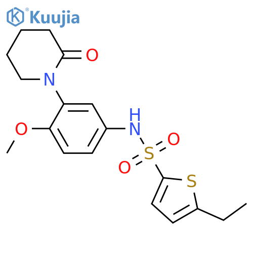 5-ethyl-N-4-methoxy-3-(2-oxopiperidin-1-yl)phenylthiophene-2-sulfonamide structure