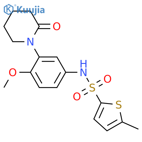 N-4-methoxy-3-(2-oxopiperidin-1-yl)phenyl-5-methylthiophene-2-sulfonamide structure