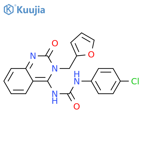 1-(4-chlorophenyl)-3-(4E)-3-(furan-2-yl)methyl-2-oxo-1,2,3,4-tetrahydroquinazolin-4-ylideneurea structure