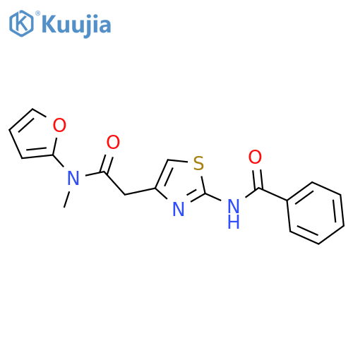 N-4-({(furan-2-yl)methylcarbamoyl}methyl)-1,3-thiazol-2-ylbenzamide structure