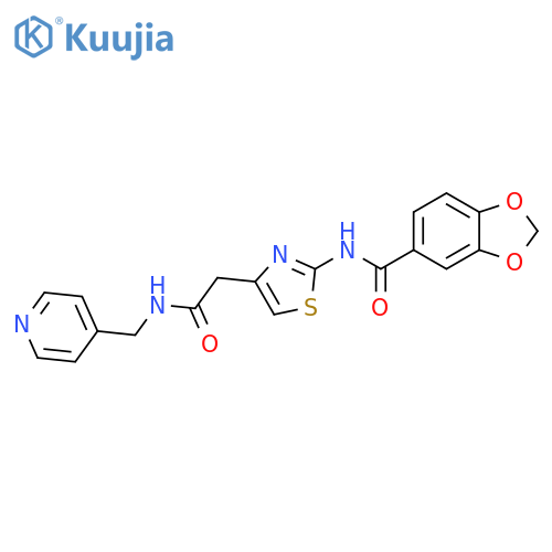 N-4-({(pyridin-4-yl)methylcarbamoyl}methyl)-1,3-thiazol-2-yl-2H-1,3-benzodioxole-5-carboxamide structure