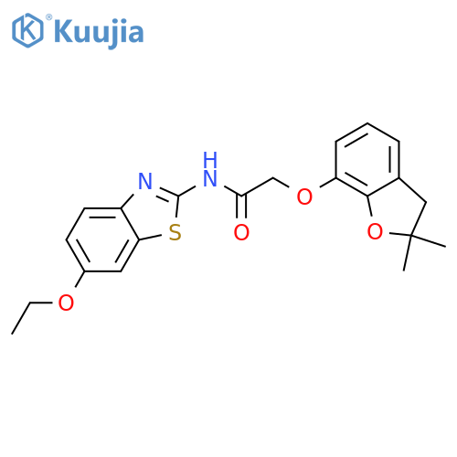 2-(2,2-dimethyl-2,3-dihydro-1-benzofuran-7-yl)oxy-N-(6-ethoxy-1,3-benzothiazol-2-yl)acetamide structure