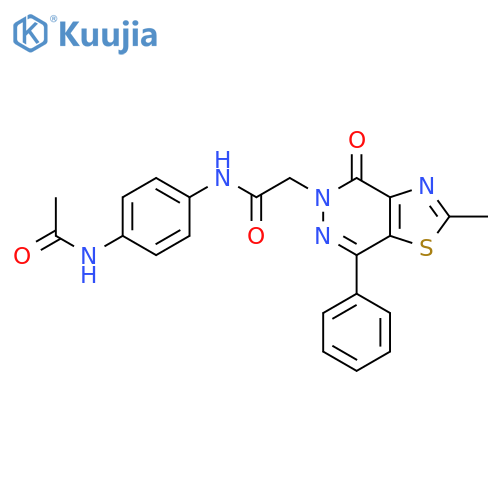 N-(4-acetamidophenyl)-2-{2-methyl-4-oxo-7-phenyl-4H,5H-1,3thiazolo4,5-dpyridazin-5-yl}acetamide structure
