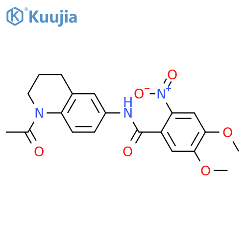 N-(1-acetyl-1,2,3,4-tetrahydroquinolin-6-yl)-4,5-dimethoxy-2-nitrobenzamide structure