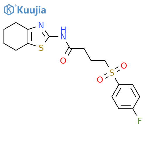 4-(4-fluorobenzenesulfonyl)-N-(4,5,6,7-tetrahydro-1,3-benzothiazol-2-yl)butanamide structure