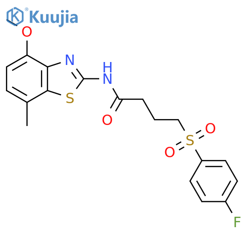 4-(4-fluorobenzenesulfonyl)-N-(4-methoxy-7-methyl-1,3-benzothiazol-2-yl)butanamide structure