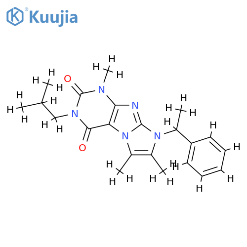 1,6,7-trimethyl-3-(2-methylpropyl)-8-(1-phenylethyl)-1H,2H,3H,4H,8H-imidazo1,2-gpurine-2,4-dione structure