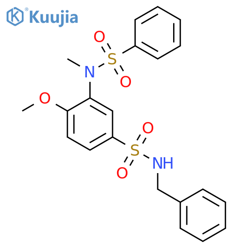 N-benzyl-4-methoxy-3-(N-methylbenzenesulfonamido)benzene-1-sulfonamide structure