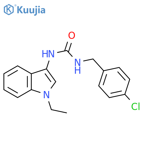 1-(4-chlorophenyl)methyl-3-(1-ethyl-1H-indol-3-yl)urea structure