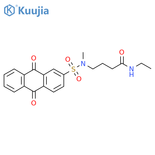 N-ethyl-4-(N-methyl9,10-dioxo-9,10-dihydroanthracene-2-sulfonamido)butanamide structure