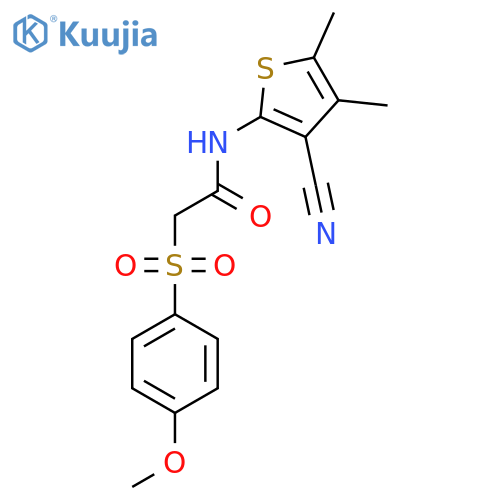 N-(3-cyano-4,5-dimethylthiophen-2-yl)-2-(4-methoxybenzenesulfonyl)acetamide structure