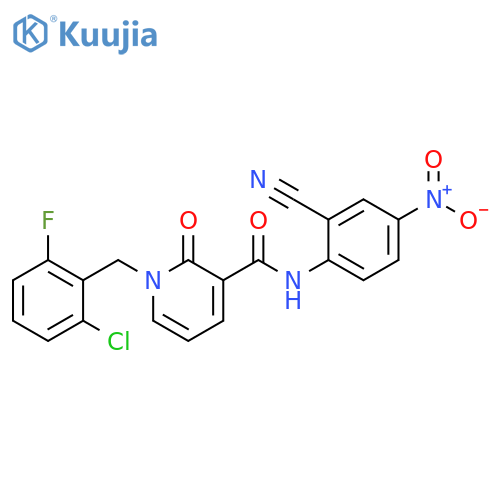1-(2-chloro-6-fluorophenyl)methyl-N-(2-cyano-4-nitrophenyl)-2-oxo-1,2-dihydropyridine-3-carboxamide structure