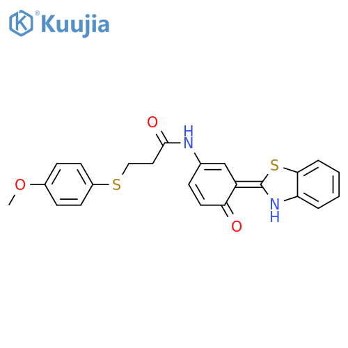 N-3-(1,3-benzothiazol-2-yl)-4-hydroxyphenyl-3-(4-methoxyphenyl)sulfanylpropanamide structure