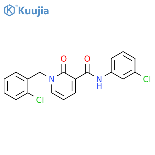 N-(3-chlorophenyl)-1-(2-chlorophenyl)methyl-2-oxo-1,2-dihydropyridine-3-carboxamide structure