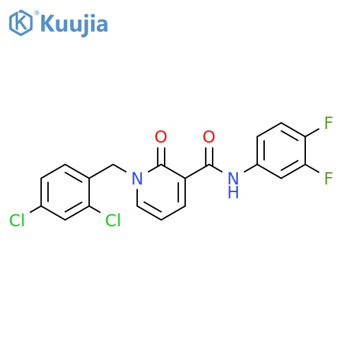1-(2,4-dichlorophenyl)methyl-N-(3,4-difluorophenyl)-2-oxo-1,2-dihydropyridine-3-carboxamide structure