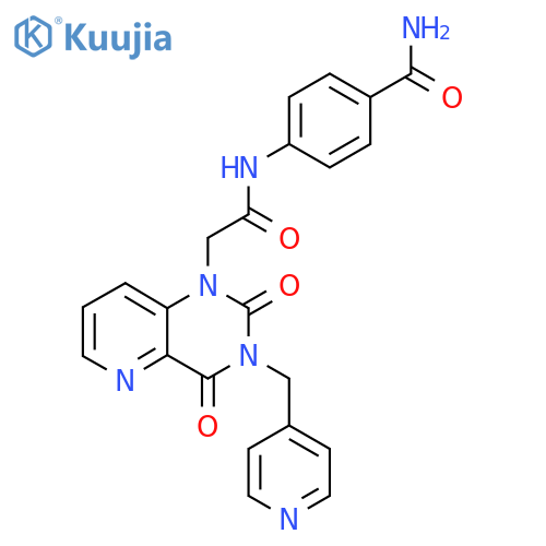 4-(2-{2,4-dioxo-3-(pyridin-4-yl)methyl-1H,2H,3H,4H-pyrido3,2-dpyrimidin-1-yl}acetamido)benzamide structure