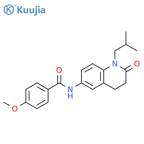 4-methoxy-N-1-(2-methylpropyl)-2-oxo-1,2,3,4-tetrahydroquinolin-6-ylbenzamide structure