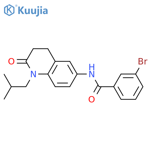 3-bromo-N-1-(2-methylpropyl)-2-oxo-1,2,3,4-tetrahydroquinolin-6-ylbenzamide structure