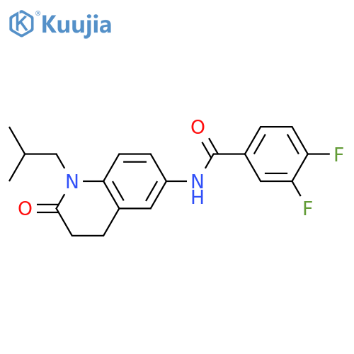 3,4-difluoro-N-1-(2-methylpropyl)-2-oxo-1,2,3,4-tetrahydroquinolin-6-ylbenzamide structure