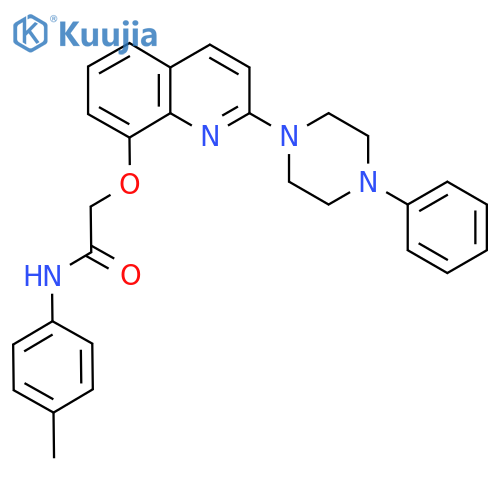 N-(4-methylphenyl)-2-{2-(4-phenylpiperazin-1-yl)quinolin-8-yloxy}acetamide structure