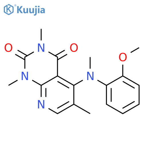 5-{(2-methoxyphenyl)methylamino}-1,3,6-trimethyl-1H,2H,3H,4H-pyrido2,3-dpyrimidine-2,4-dione structure