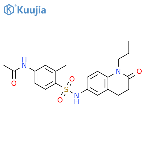 N-{3-methyl-4-(2-oxo-1-propyl-1,2,3,4-tetrahydroquinolin-6-yl)sulfamoylphenyl}acetamide structure