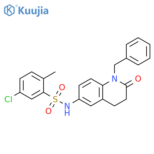 N-(1-benzyl-2-oxo-1,2,3,4-tetrahydroquinolin-6-yl)-5-chloro-2-methylbenzene-1-sulfonamide structure