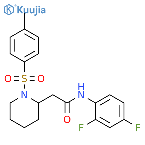 N-(2,4-difluorophenyl)-2-1-(4-methylbenzenesulfonyl)piperidin-2-ylacetamide structure