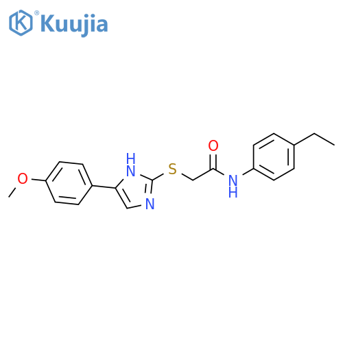 N-(4-ethylphenyl)-2-{5-(4-methoxyphenyl)-1H-imidazol-2-ylsulfanyl}acetamide structure