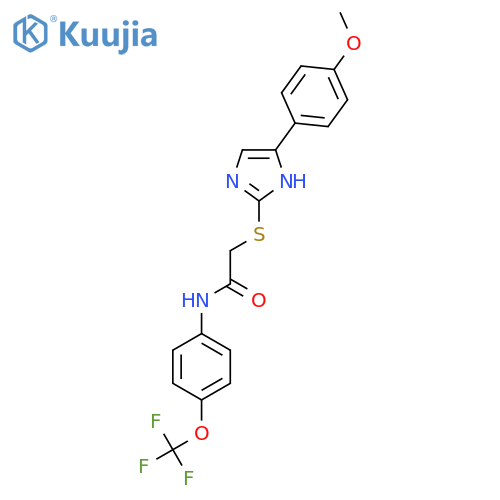 2-{5-(4-methoxyphenyl)-1H-imidazol-2-ylsulfanyl}-N-4-(trifluoromethoxy)phenylacetamide structure