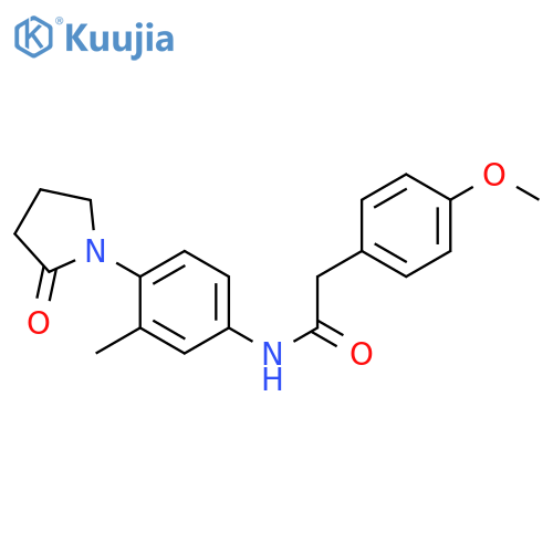 2-(4-methoxyphenyl)-N-3-methyl-4-(2-oxopyrrolidin-1-yl)phenylacetamide structure