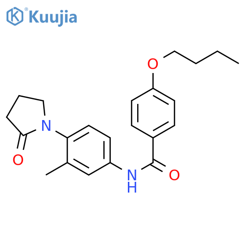 4-butoxy-N-3-methyl-4-(2-oxopyrrolidin-1-yl)phenylbenzamide structure